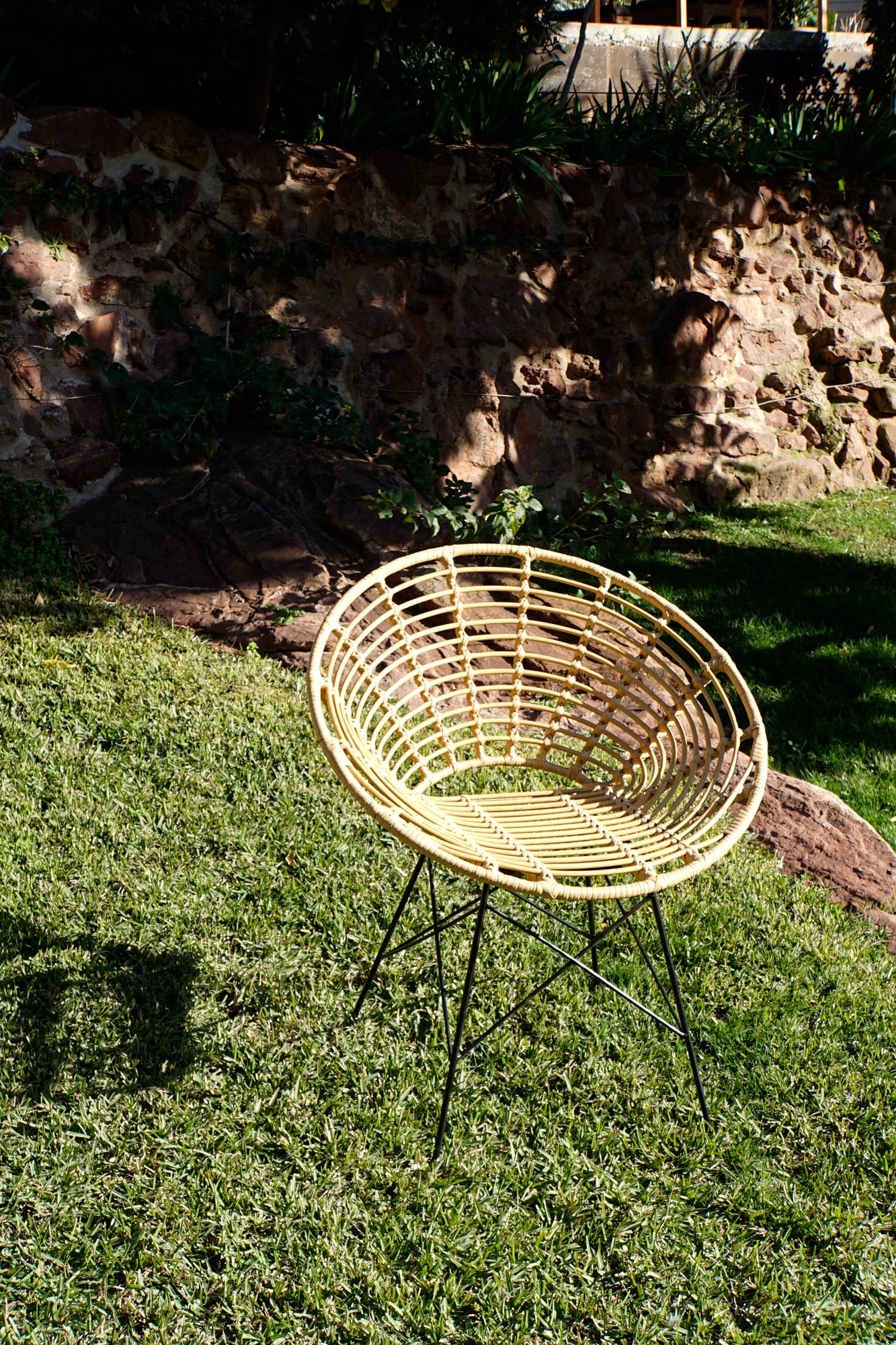 Silla ratan sintetico metal 72*64*78cm natural