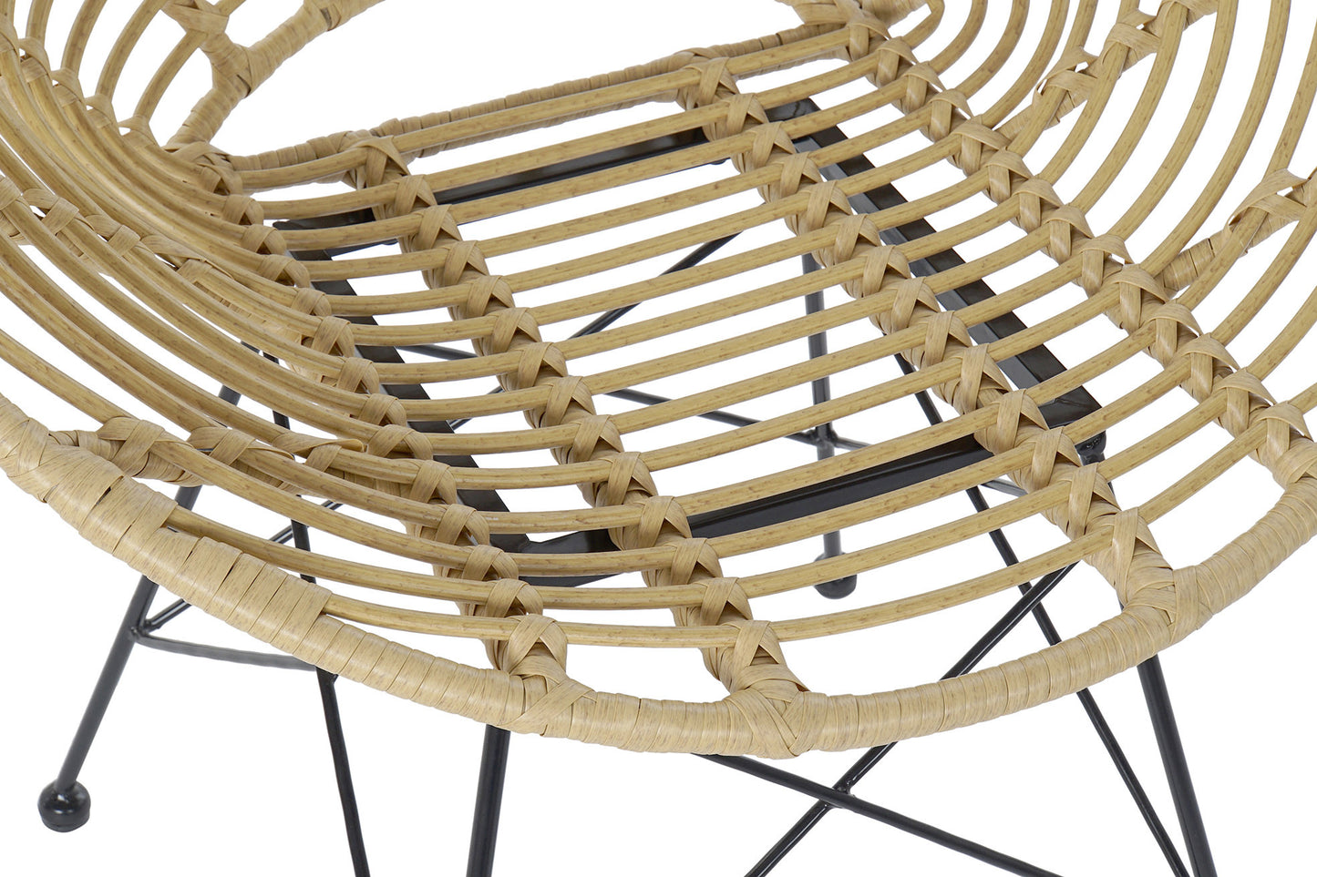 Silla ratan sintetico metal 72*64*78cm natural