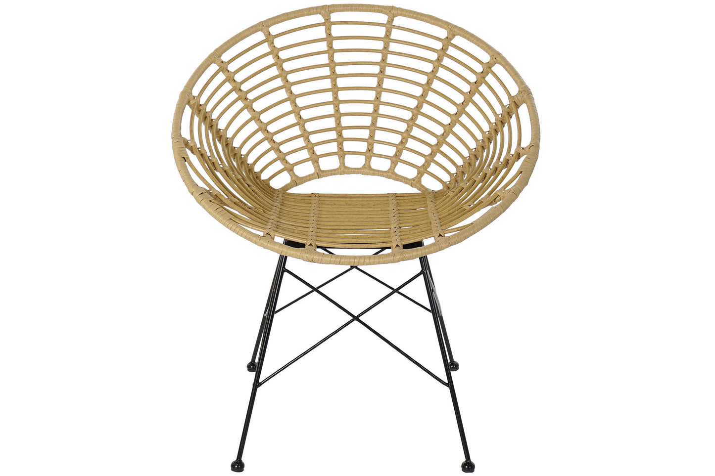 Silla ratan sintetico metal 72*64*78cm natural