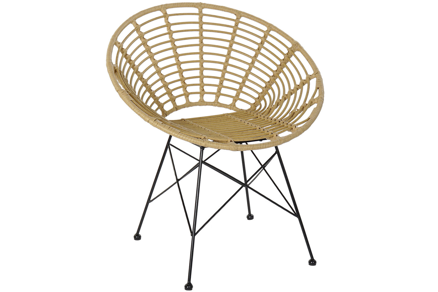 Silla ratan sintetico metal 72*64*78cm natural