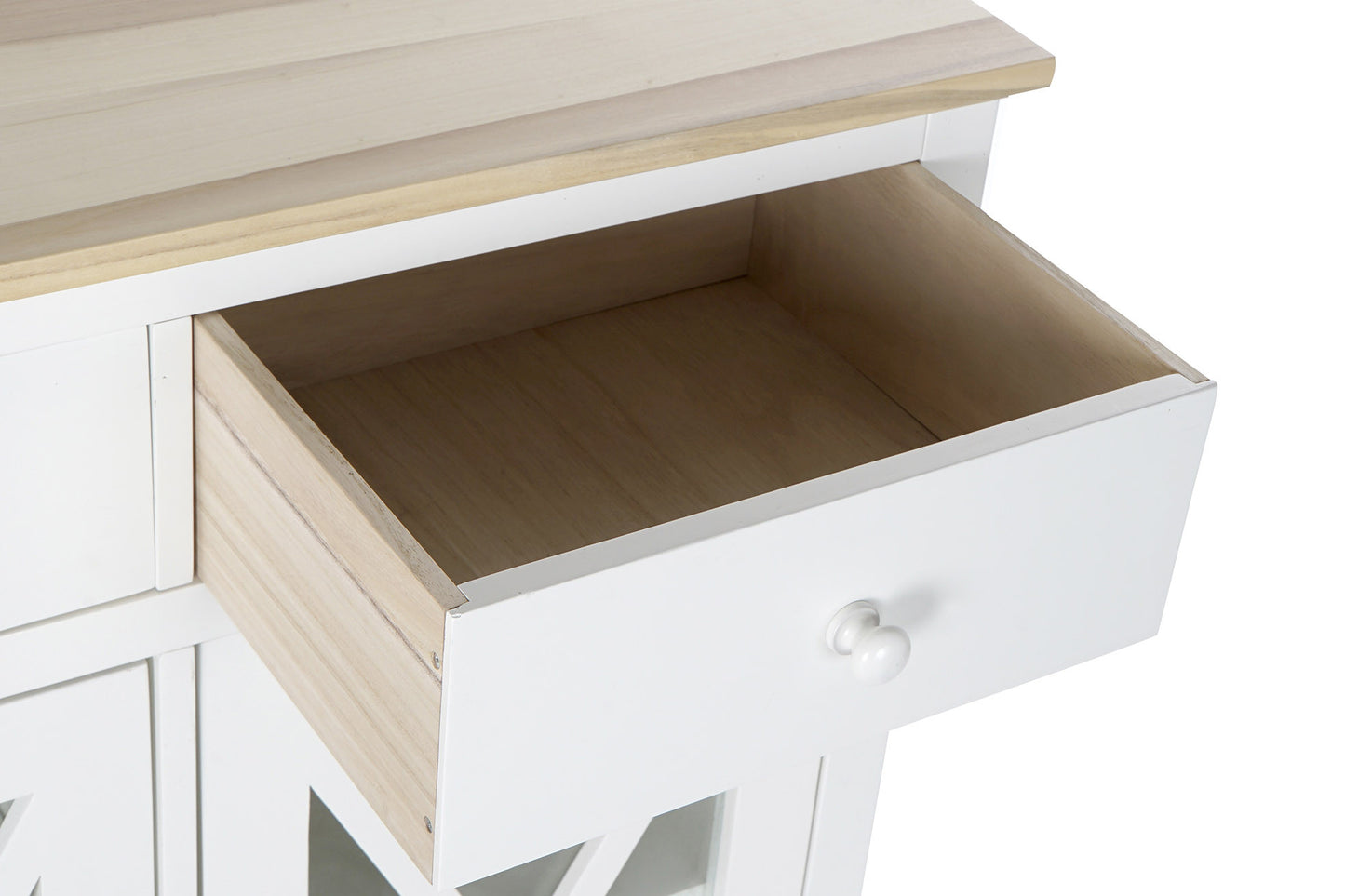 Cajonera alamo cristal 80*40*85cm blanco