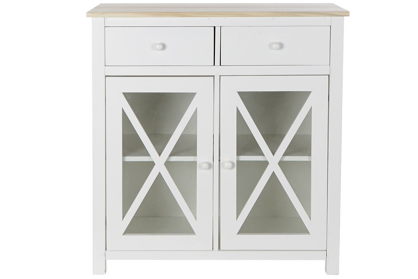 Cajonera alamo cristal 80*40*85cm blanco