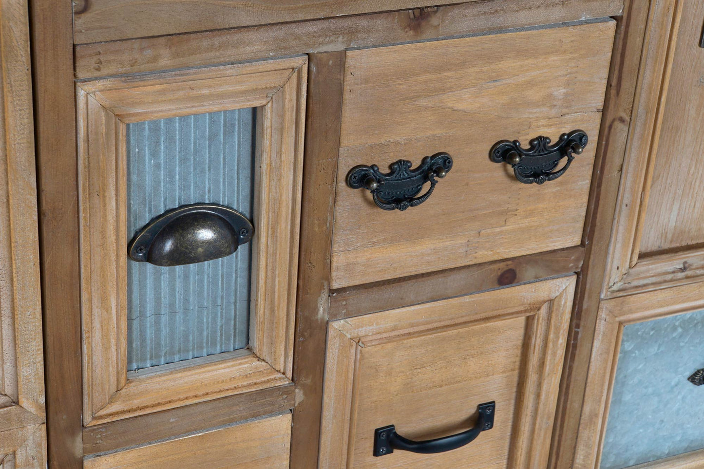 Buffet madera metal 116*35*82cm marron