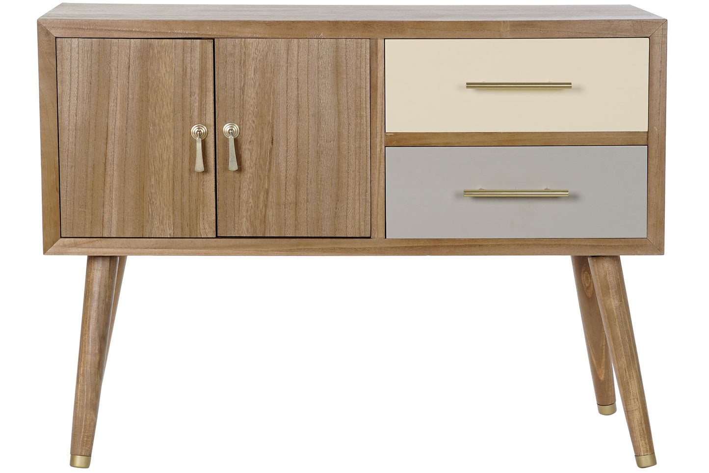 Mueble TV paulownia metal 90*34*66.5cm