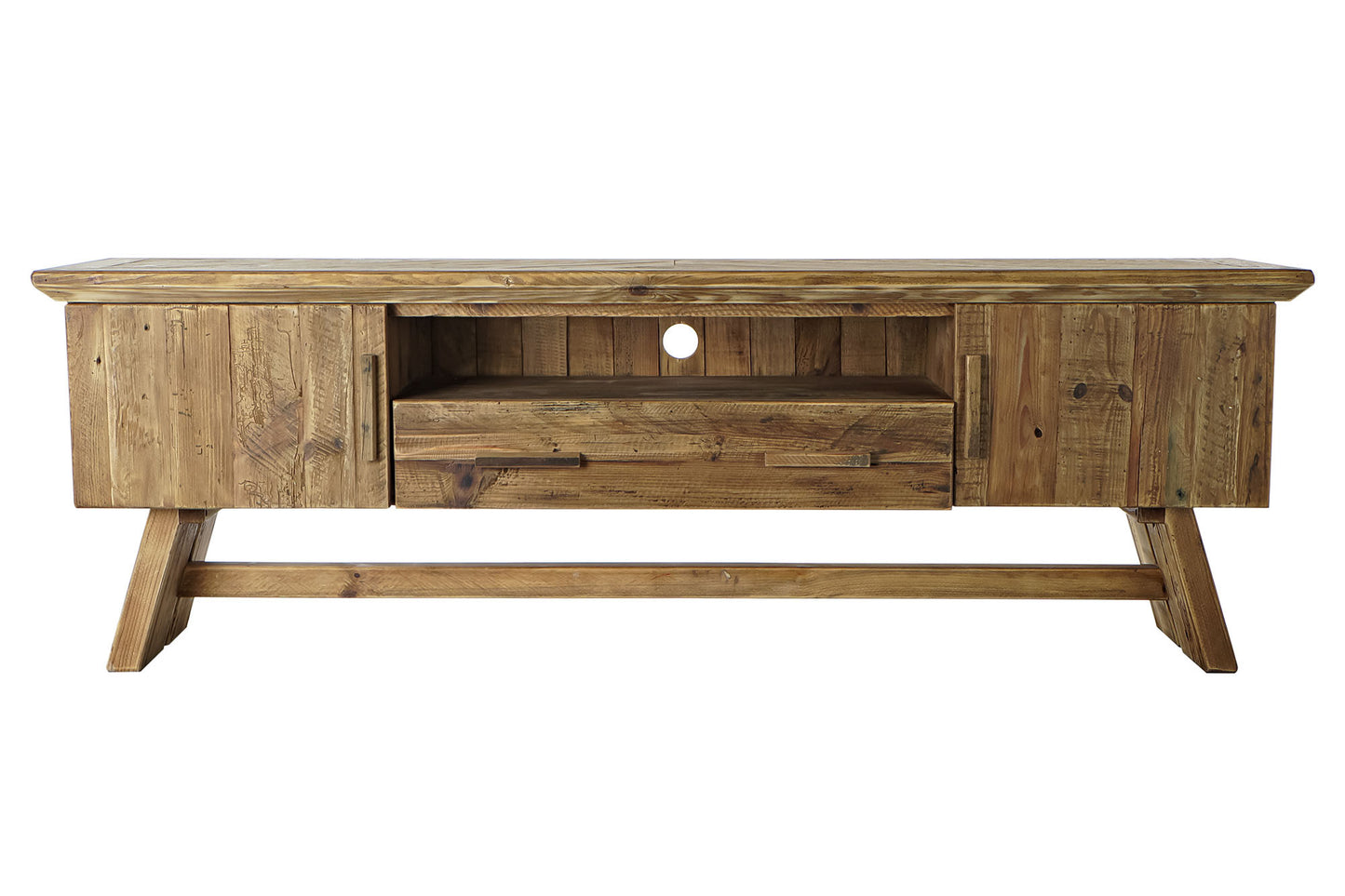 Mueble TV madera reciclada 180*45*60cm natural