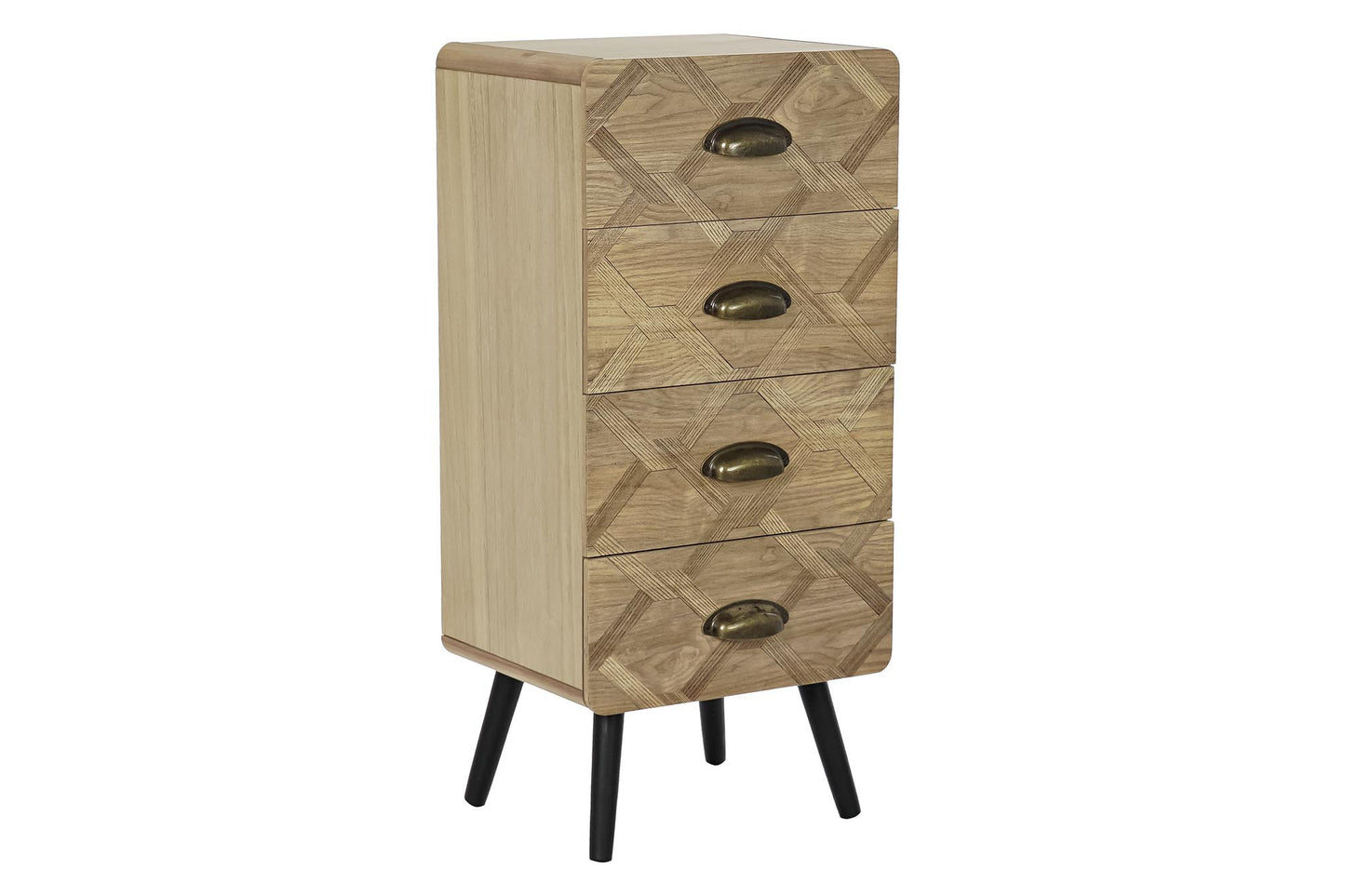 Cajonera mdf metal 37*31.5*80cm 4 cajones natural