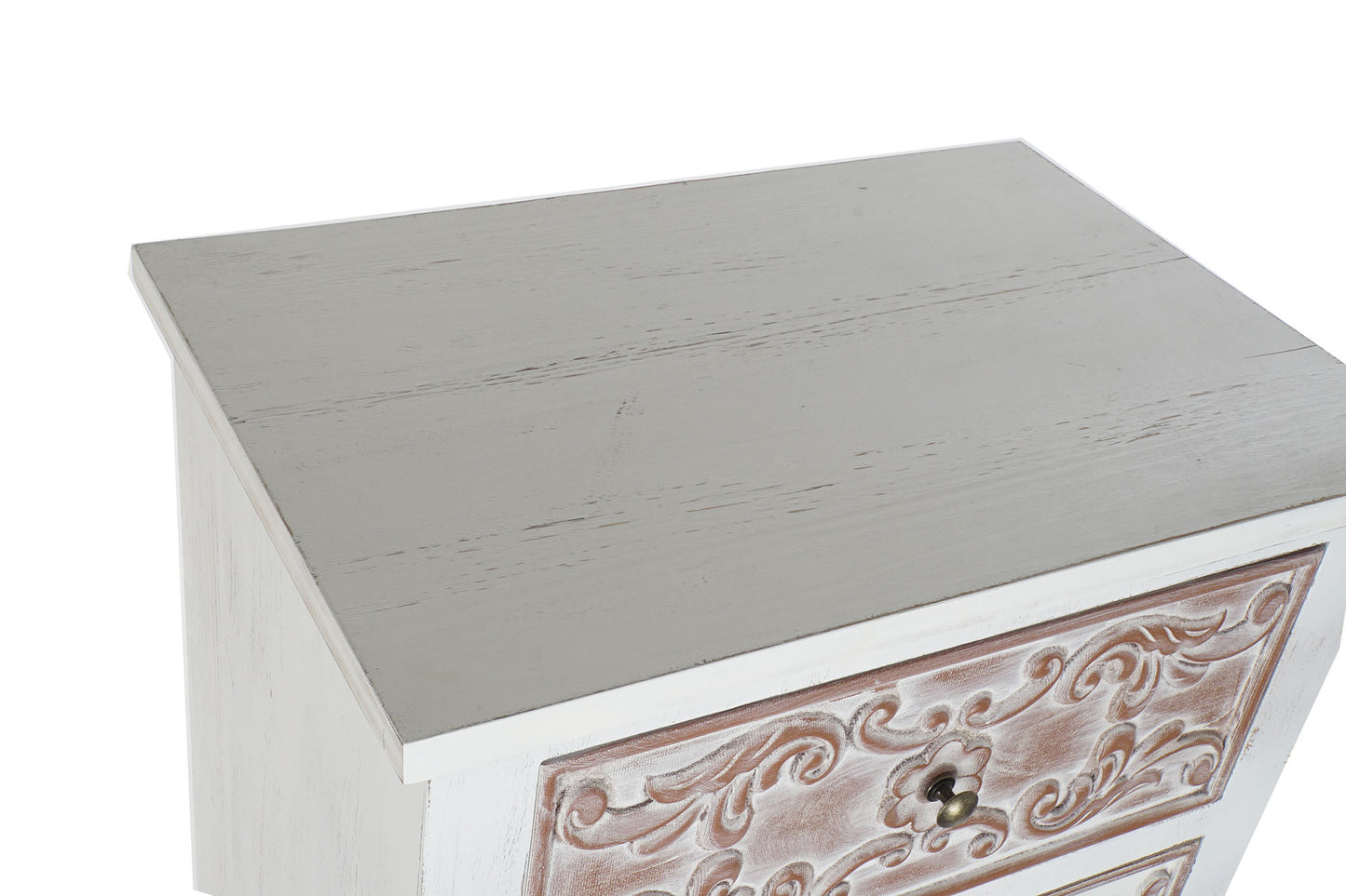 Cajonera mdf 60*40*131cm envejecido blanco