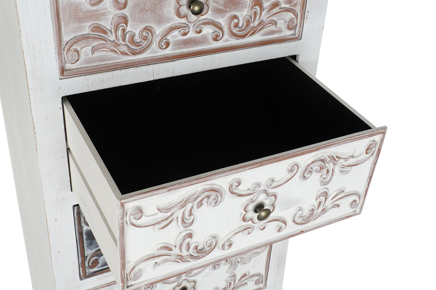 Cajonera mdf 60*40*131cm envejecido blanco