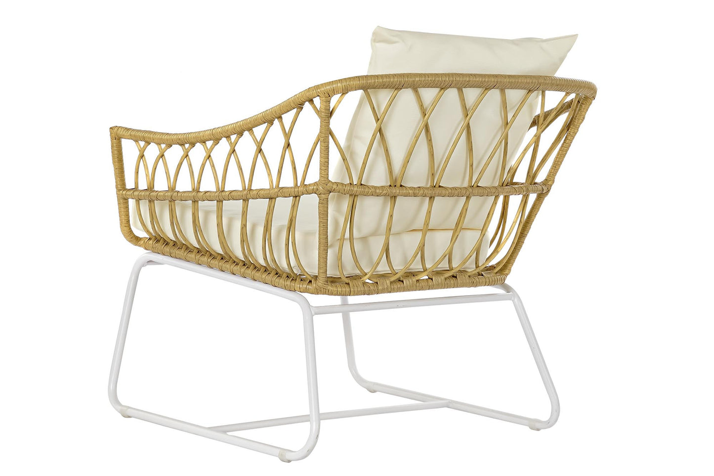 Silla ratan sintetico metal 76*74*77cm marron