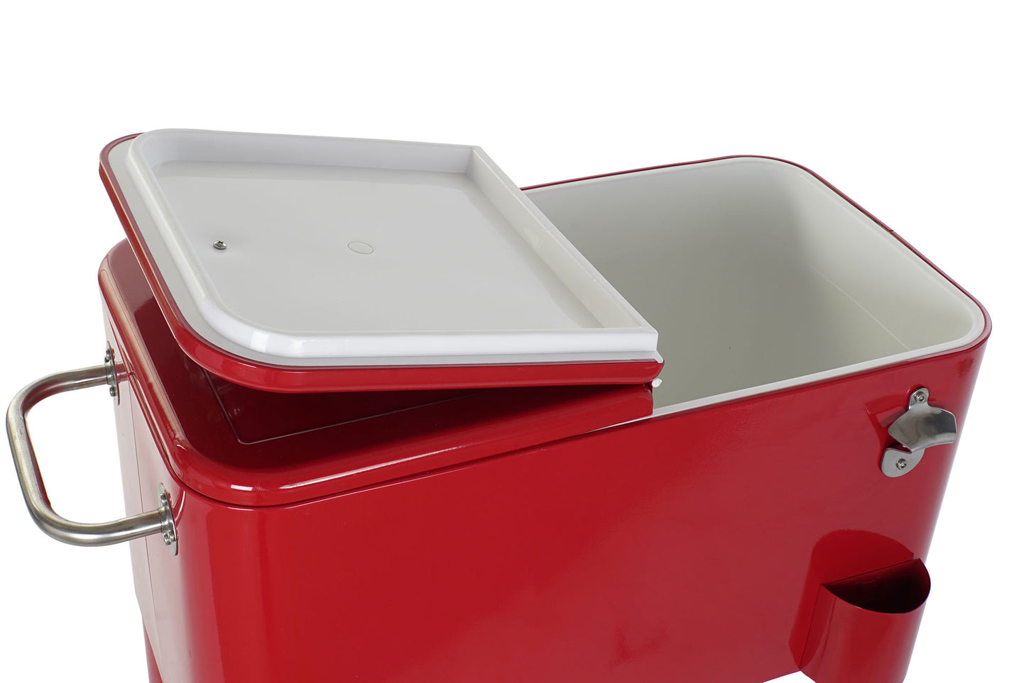 Nevera acero pp 74*43*80cm 56l rojo