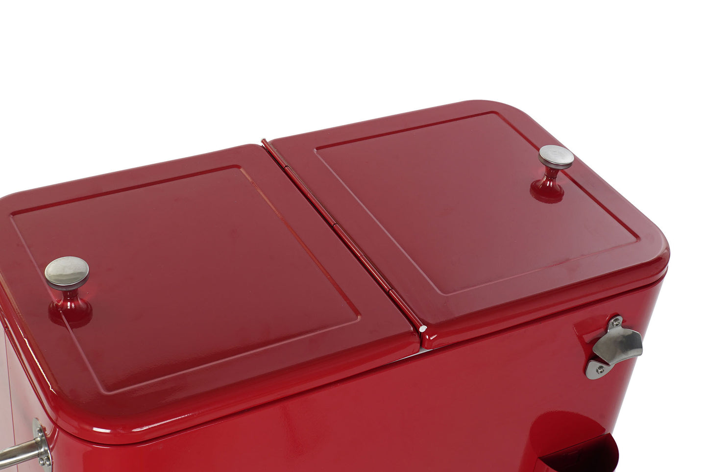 Nevera acero pp 74*43*80cm 56l rojo