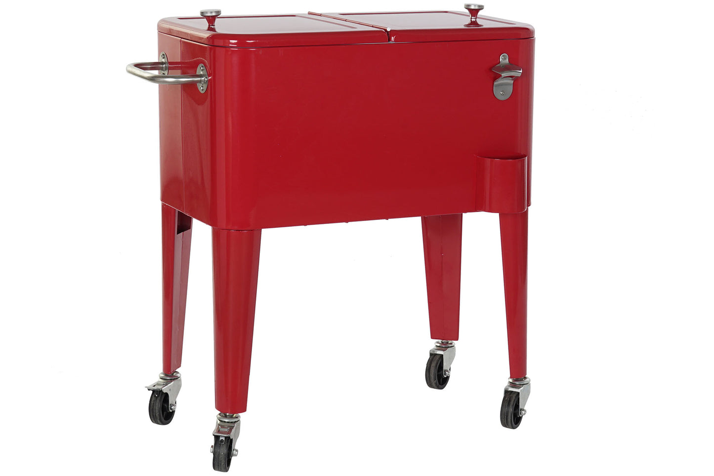 Nevera acero pp 74*43*80cm 56l rojo