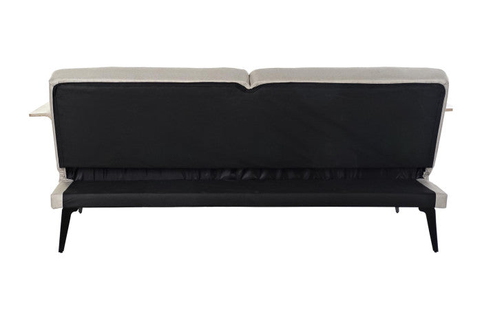 Sofá cama eucalipto metal 203x87x81 cm beige