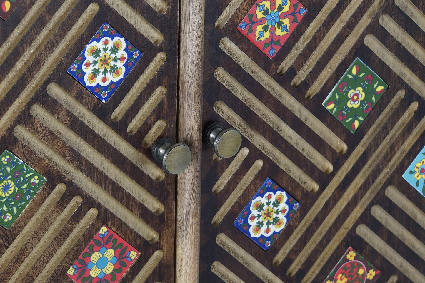 Buffet mango 150*38*80cm rayas marron oscuro