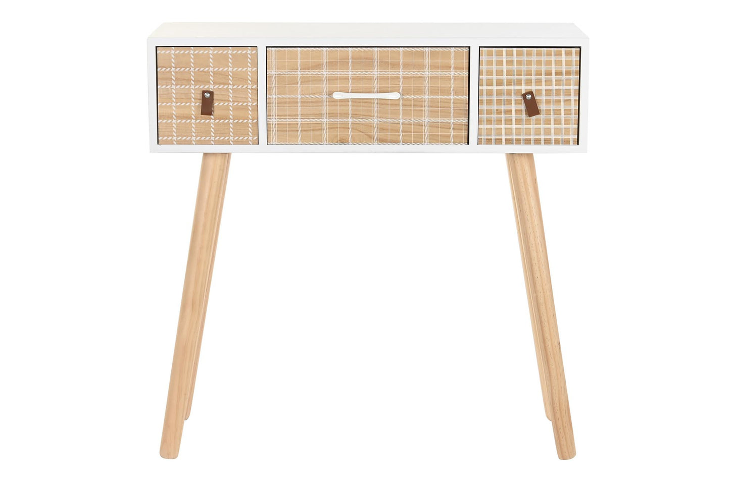 Consola paulownia 80*32*80cm 3 cajones natural