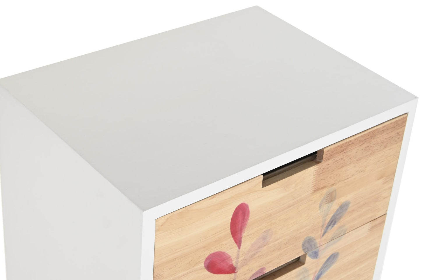 Cajonera rubberwood paulownia 40*30*78cm 4 cajones