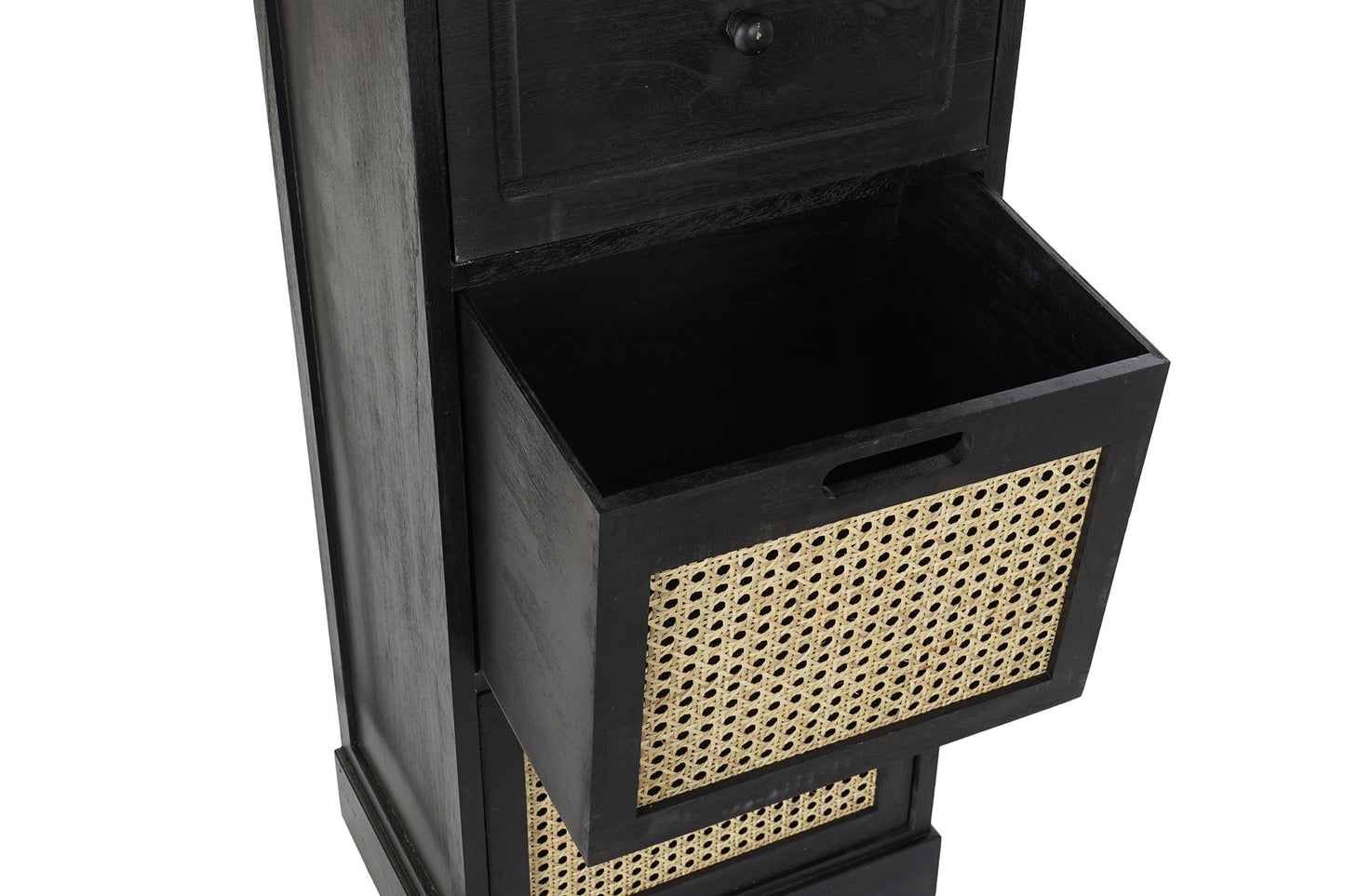 Cajonera paulownia 40*30*90.5cm 3 cajones negro