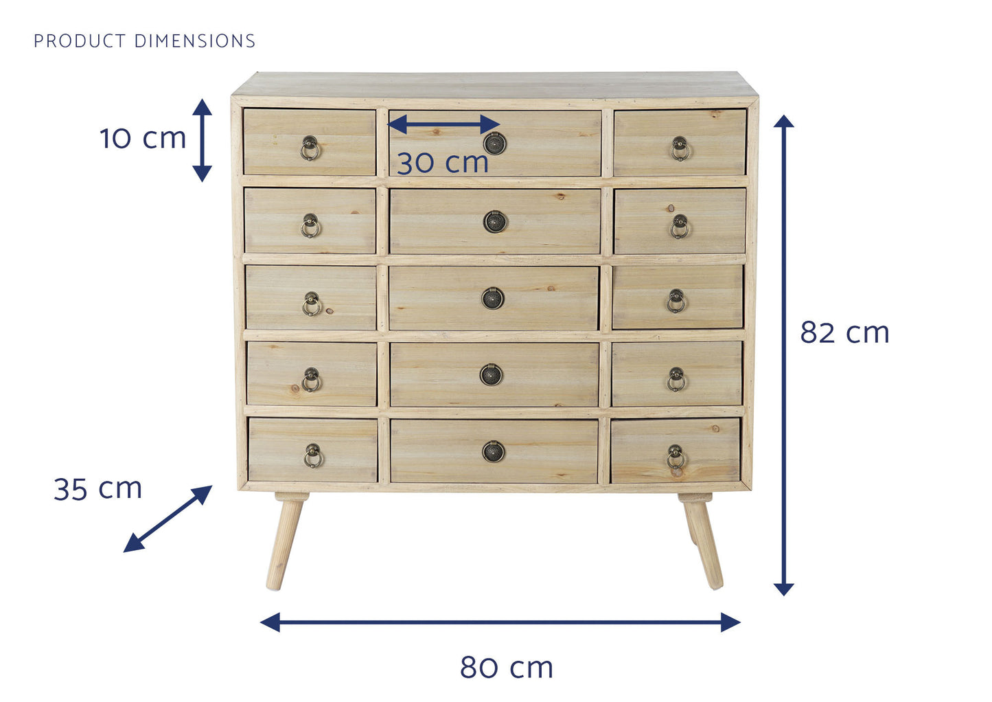 Cajonera madera mdf 80*35*82cm natural