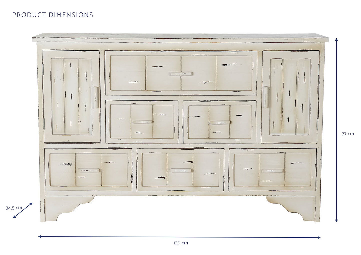 Buffet mdf 120*34.5*77cm blanco