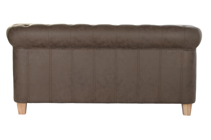 Sofá de Poliéster y Madera 151 × 82 × 70 cm – Marrón Oscuro