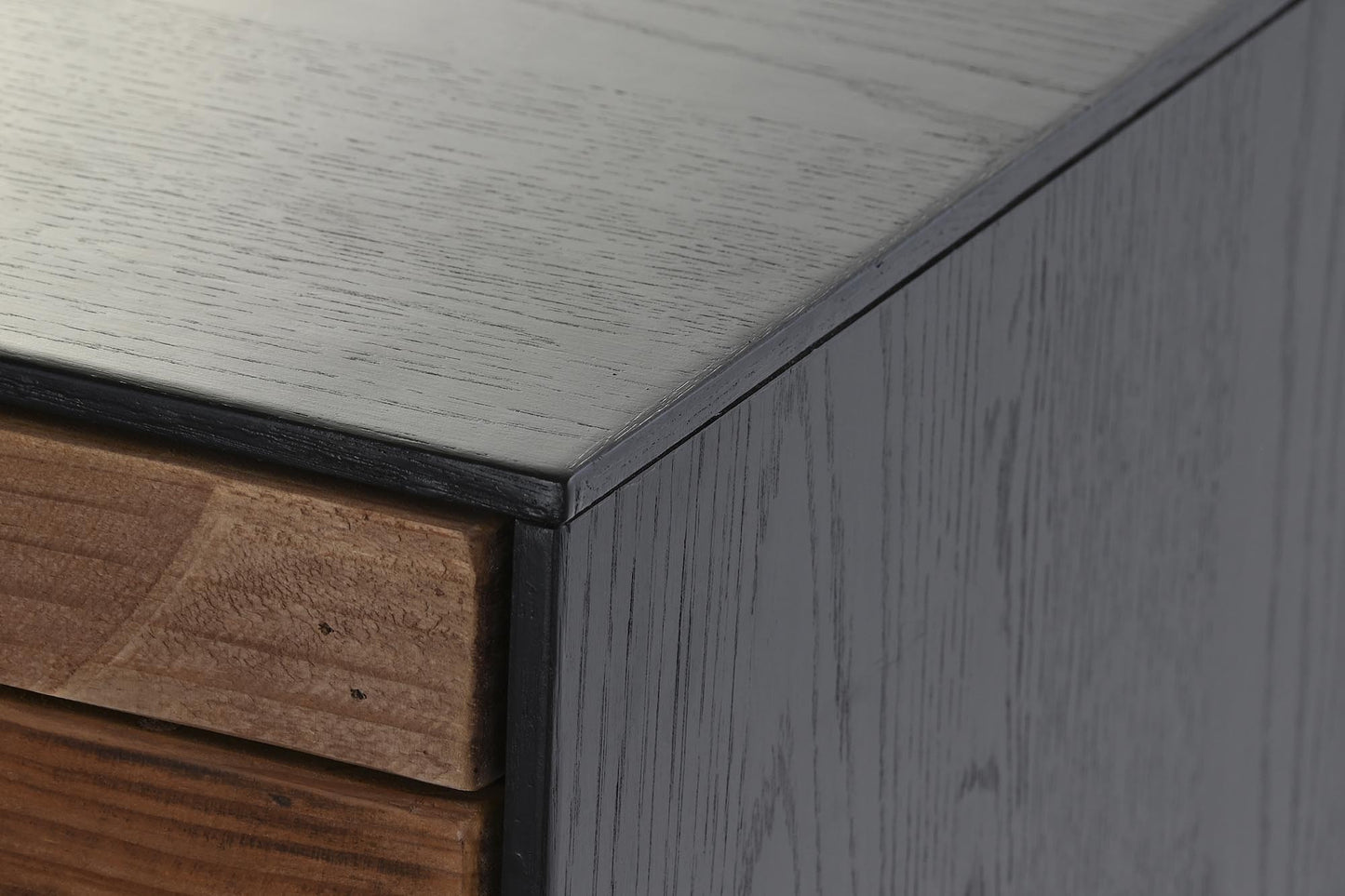 Buffet madera reciclada pino 180*48*76cm negro