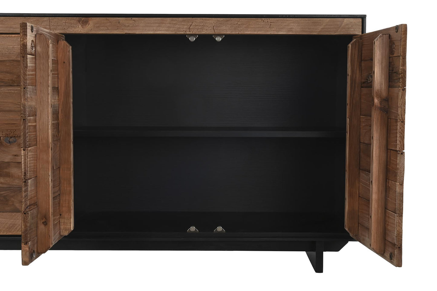 Buffet madera reciclada pino 180*48*76cm negro