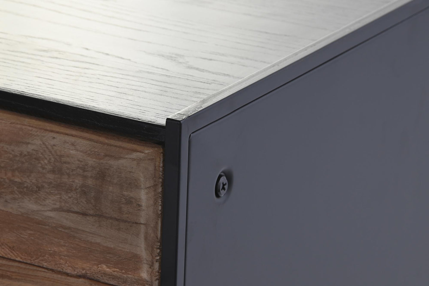 Mueble TV madera reciclada pino 144.5*40*51cm negro