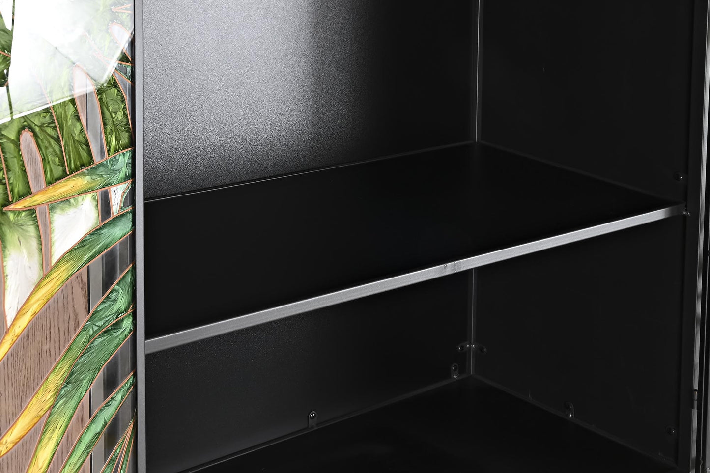 Aparador metal cristal 85*35*155cm hojas