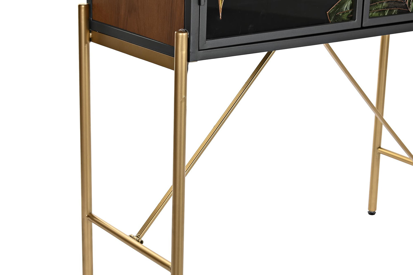 Aparador metal cristal 85*35*155cm hojas