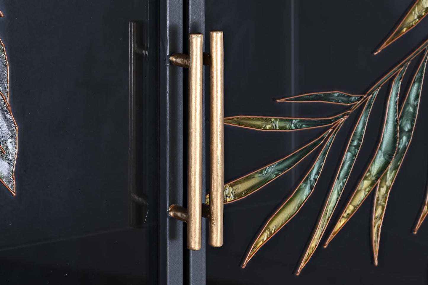 Aparador metal cristal 85*35*155cm hojas