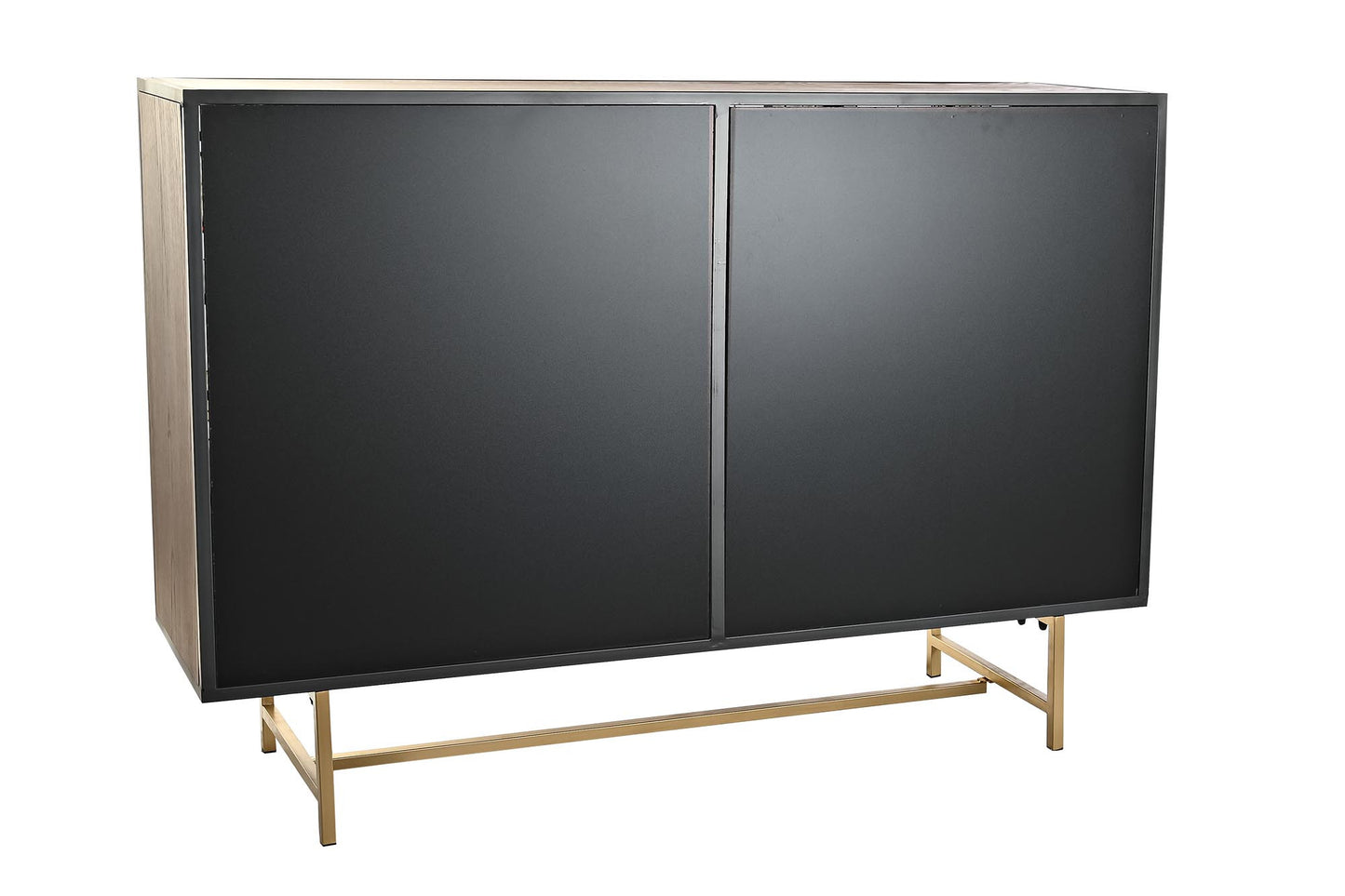 Buffet metal cristal 135*38*95cm hojas amarillo