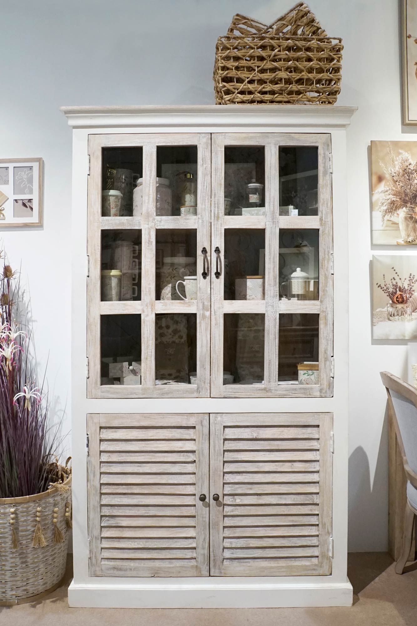 Vitrina mango cristal 110*45*200cm blanco
