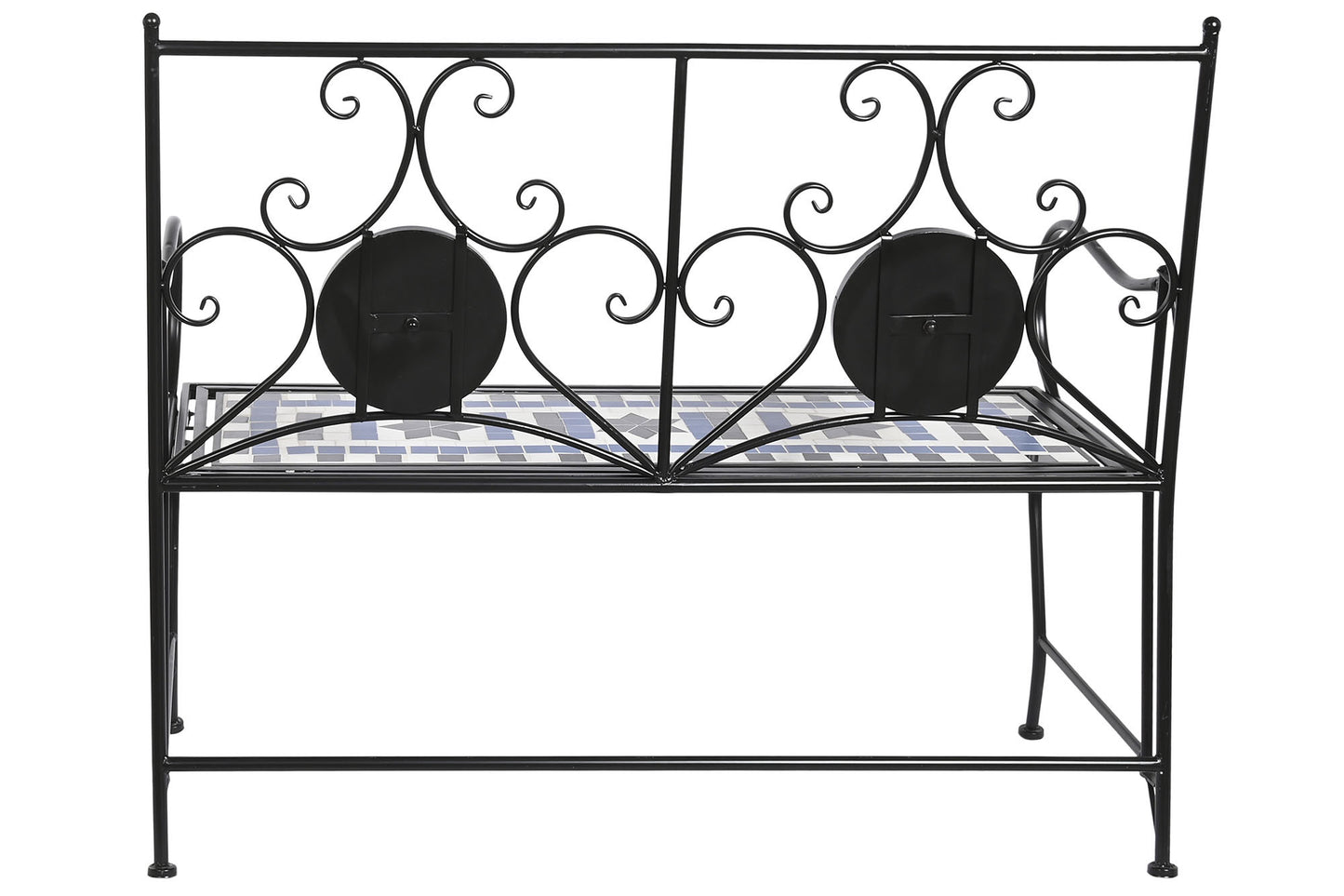 Banco forja ceramica 111*54*88cm mosaico multicolor