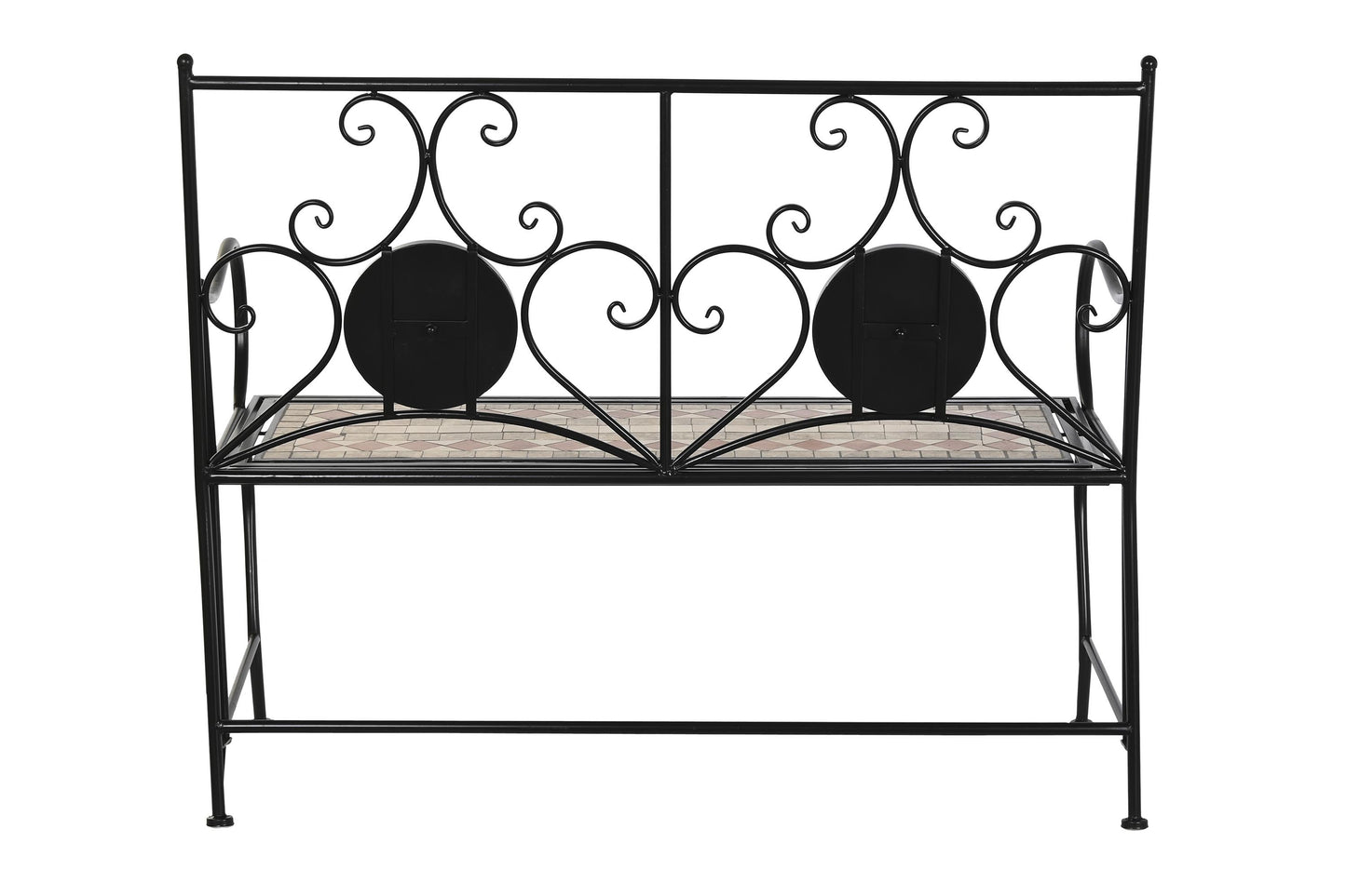 Banco forja ceramica 111*54*88cm mosaico multicolor