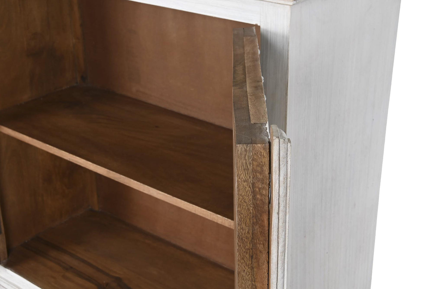 Comoda mango madera 100*40*99cm envejecido blanco
