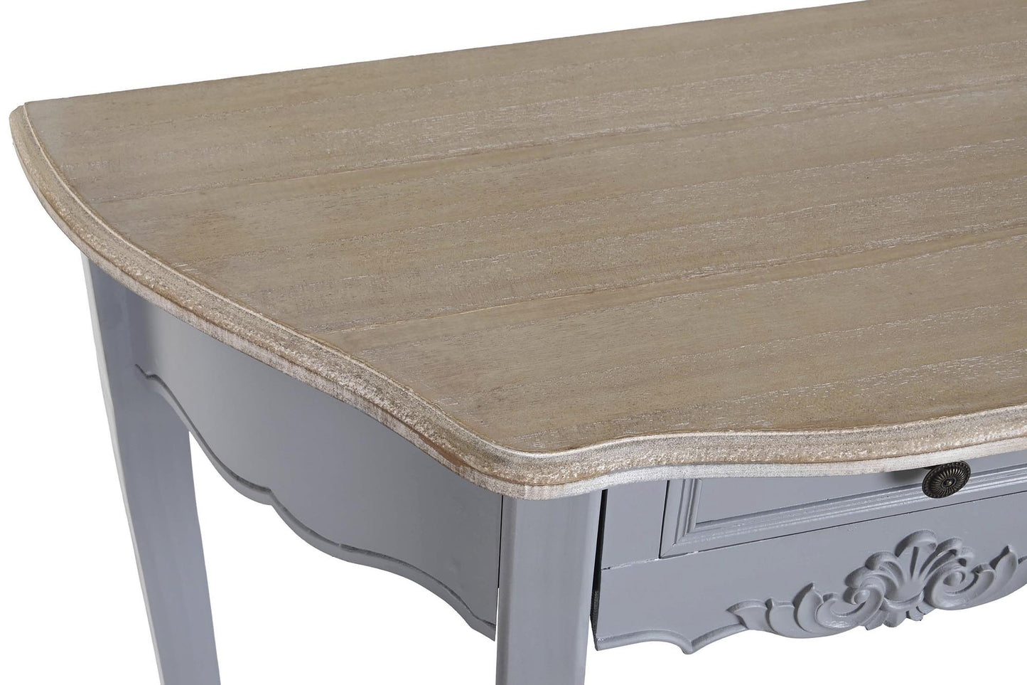 Consola paulownia mdf 80.5*34*78.5cm 1 cajon gris