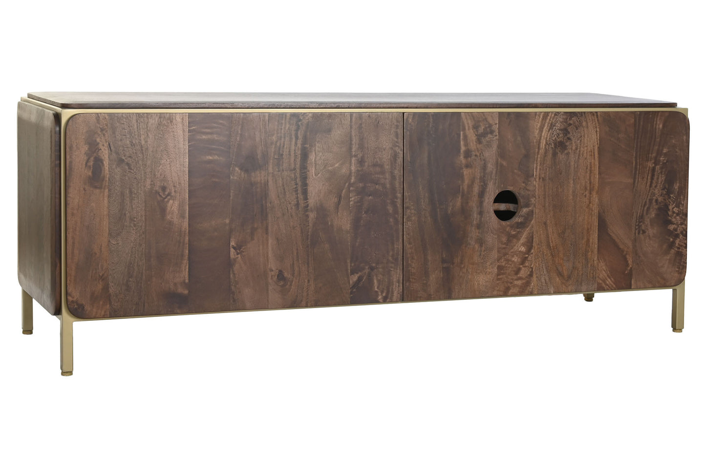 Mueble TV acero mango 140*40*48cm marron