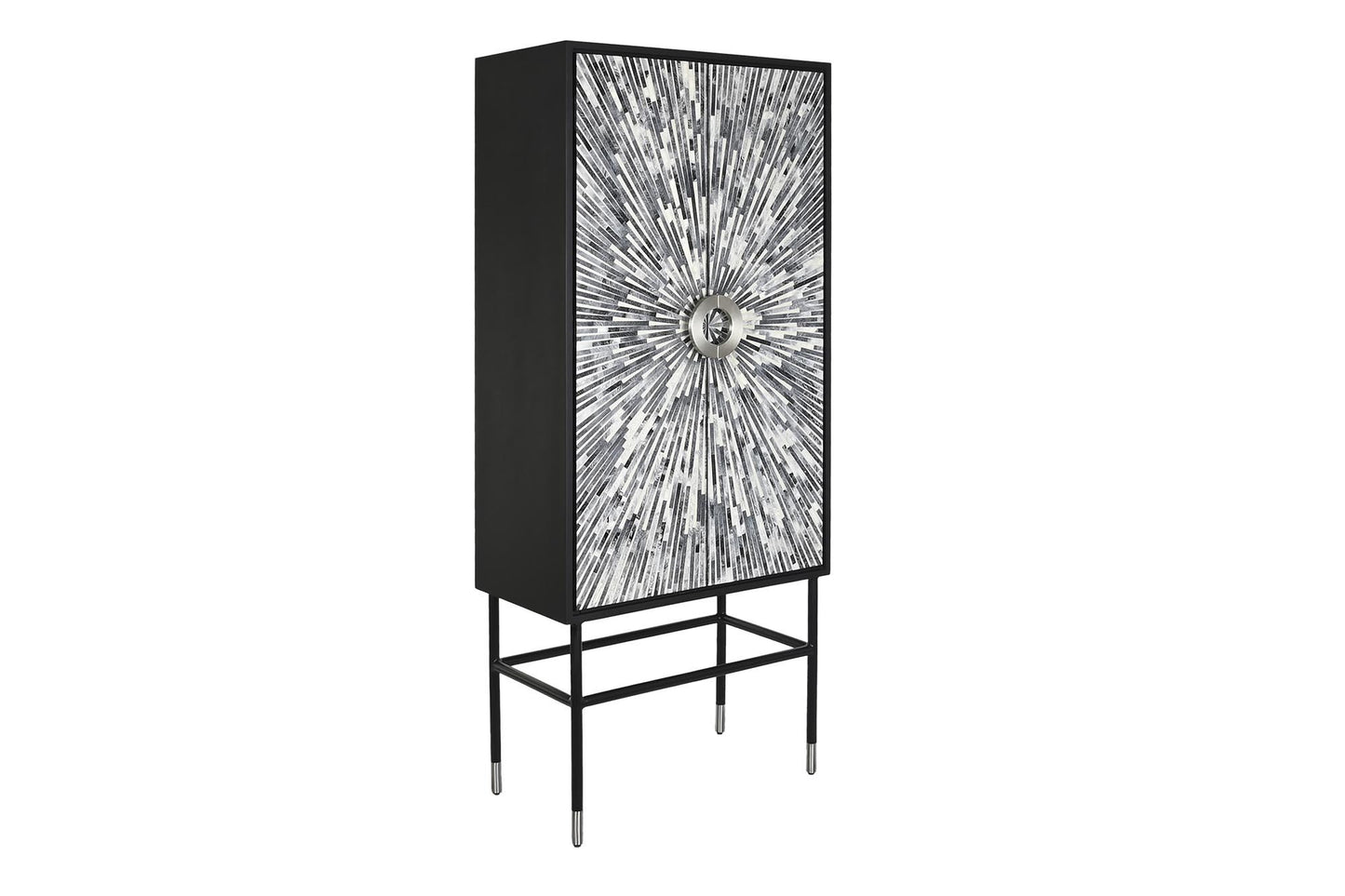Armario hueso resina 75*40*181cm taracea negro
