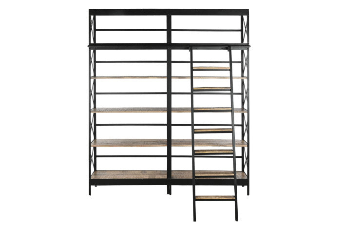 Estantería de Metal y Mango – 180 x 35 x 220 cm – Escalera