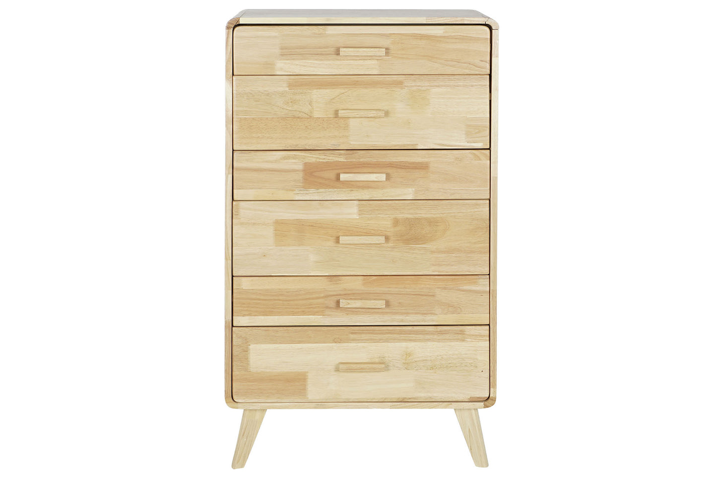 Chifonier rubberwood mdf 60*30*108cm 6 caj. natural