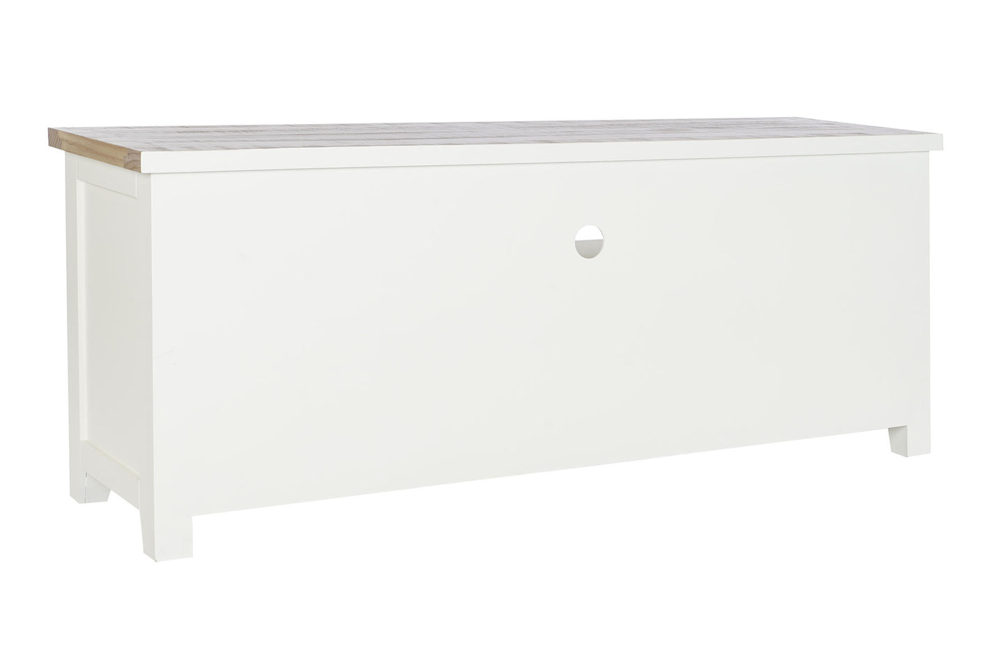 Mueble TV paulownia 134.5*35*55cm 2 caj blanco roto
