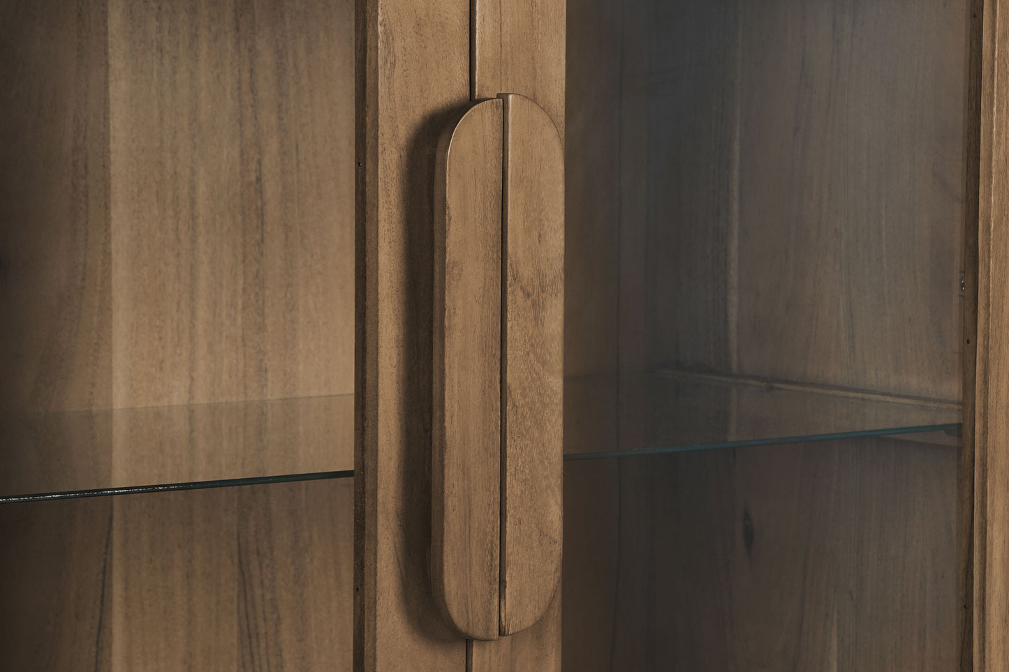 Vitrina acacia cristal 100*42.5*190cm marron oscuro