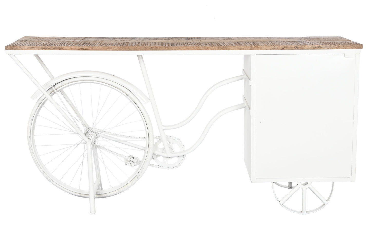 Consola metal 165*35.5*83.8cm carrito helados blanco