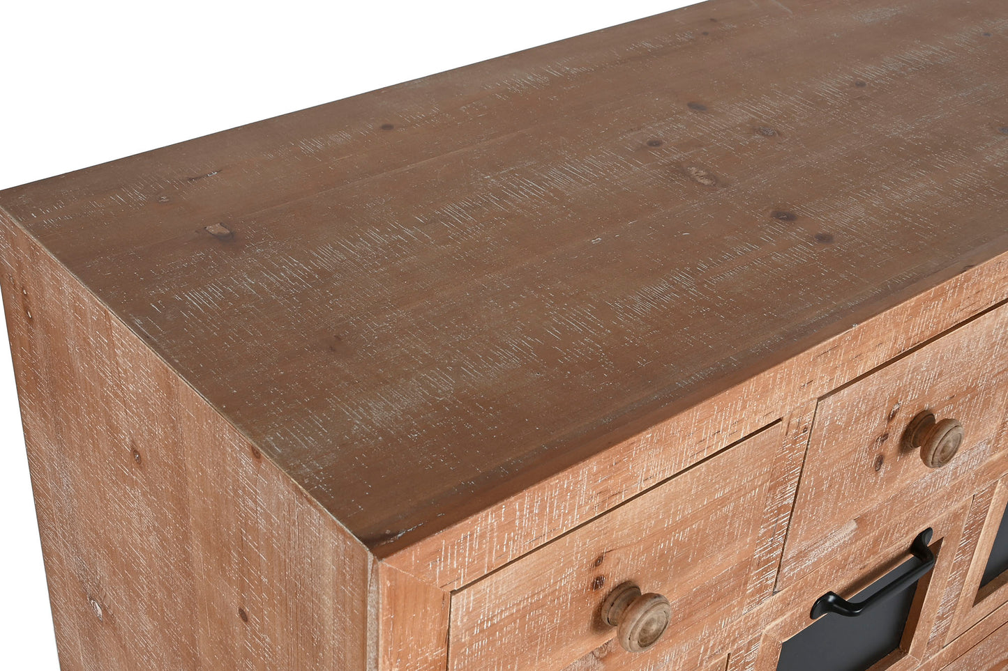 Cajonera abeto metal 110*40*92.5cm 16 caj natural