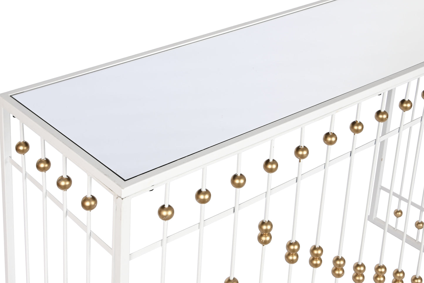 Consola metal espejo 120*40*80cm blanco