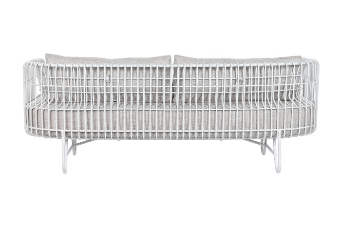 Sofá Metal Poliéster 180x66x66 Blanco