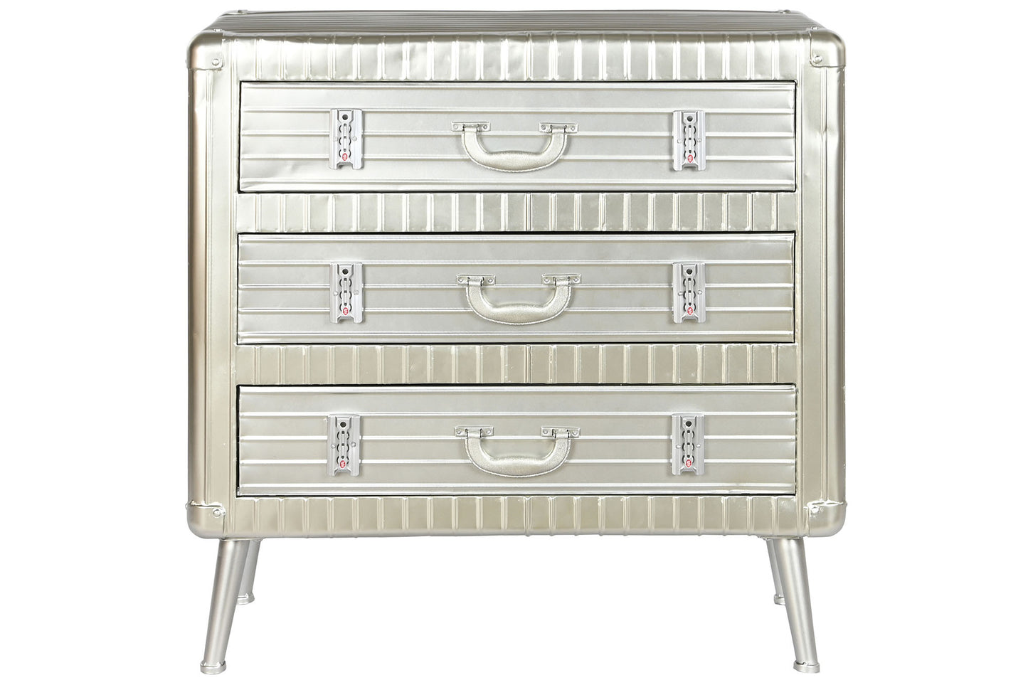 Cajonera metal mdf 80*39*82cm plateado