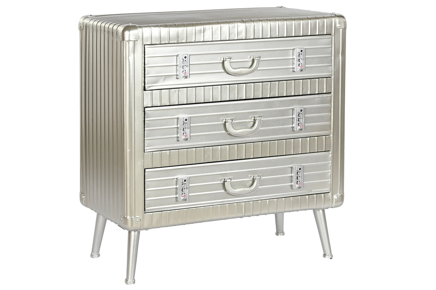 Cajonera metal mdf 80*39*82cm plateado