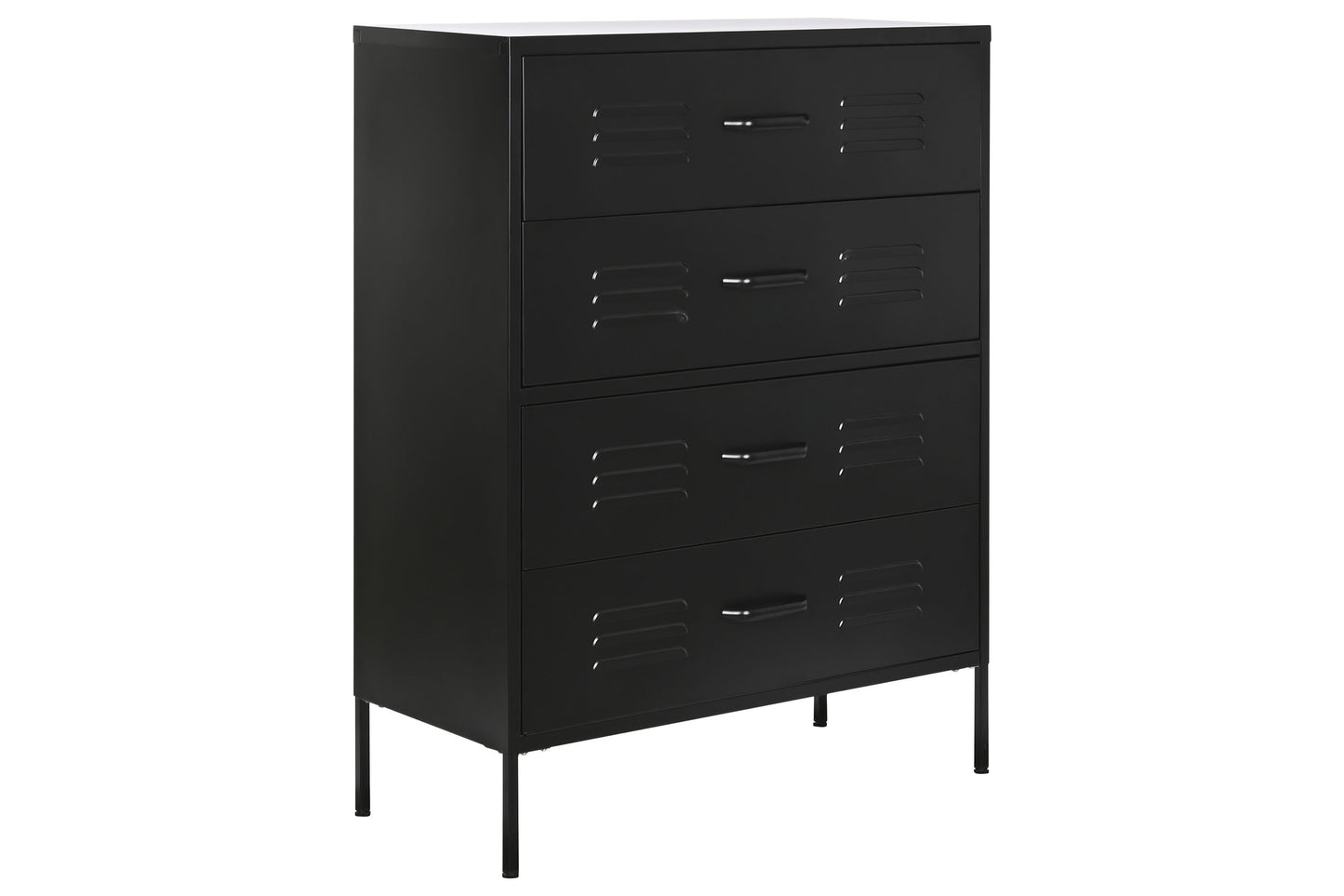 Cajonera metal 80*35*102cm 4 cajones taquilla negro