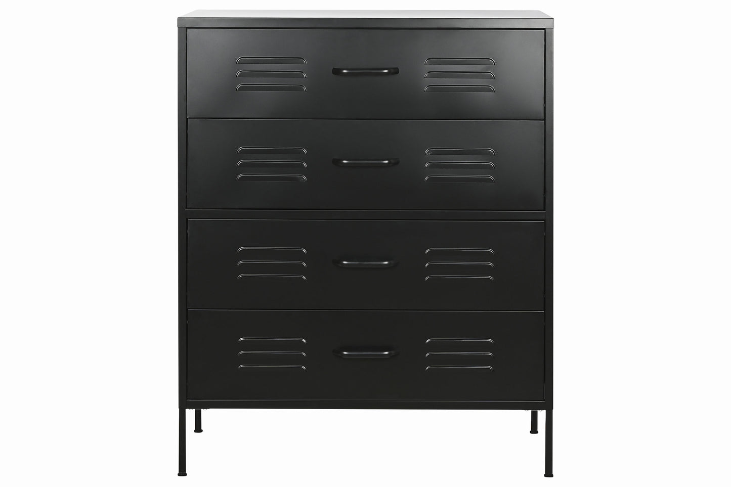 Cajonera metal 80*35*102cm 4 cajones taquilla negro